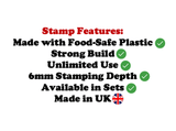 Happy Easter Cookie Embosser Stamp Set used for pressing fondant icing and cake embossing